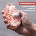 iTokGok Silicone Body Scrubber Silver-Infused Dual-Sided 3-in-1 Pink by Deal US