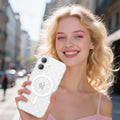 Magnetic Case for iPhone 17 6.3" with Polka Dot White Dot Clear by Merch Section