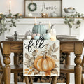 Artoid Mode Pumpkins Eucalyptus Table Runner 13x36 Inch Beige 210 GSM by Deal US