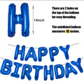 PIGETALE 16in Royal Blue Happy Birthday Balloon Banner 13pcs Aluminum by Deal US