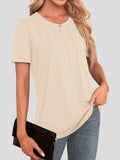Agnes Urban Womens Pleated Floral Tunic Top Apricot Soft Style Size M by Deal US