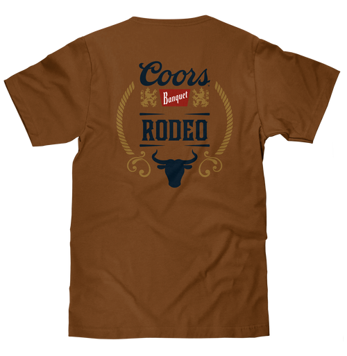 Coors Banquet Rodeo Bull Beer Front and Back T-Shirt by Tee Luv