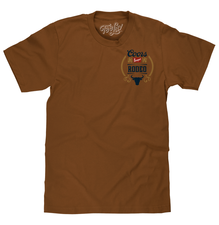 Coors Banquet Rodeo Bull Beer Front and Back T-Shirt by Tee Luv