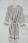 Cotton Gray & White Bathrobe