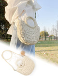 Garemcy Women's Straw Crossbody Mini Travel Shoulder Tote Bag Beige by Deal US