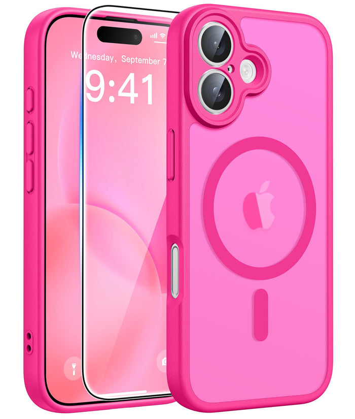 Iphone 16 Case [ Magsafe] Translucent Matte Cases With [Screen Protector] Milita