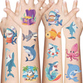 SBOBUY Shark Temporary Tattoos 10 Sheets Birthday Party Supplies Green by Deal US