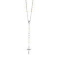 Three Toned Rosary Chain and Bead Necklace in Sterling Silver by Bids.com
