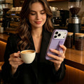 Clear TPU Case with Finger Strap Kickstand for iPhone 17 Pro 6.3" Purple by Merch Section