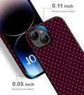 Cute Polka Dot Case for iPhone 13/14 Burgundy Summer Aesthetic Design by Merch Section
