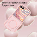 Curly Wavy Frame Case for Samsung Galaxy Z Flip 7 Translucent Matte with MagSafe Pink by Merch Section
