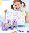 LISEVO 3D Sparkly Pencil Case Purple Cute Sequin Pencil Pouch Girls Kids by Deal US