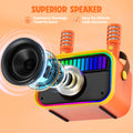 VERKB Karaoke Machine for Kids Portable Bluetooth Speaker 2 Mics Orange by Deal US