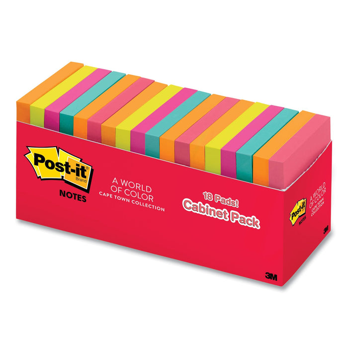 Post-it Original Pop-up Refill Cabinet Pack, 3" x 3", Poptimistic Collection Colors, 100 Sheets/Pad, 18 Pads/Pack