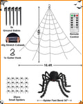 ECOHDT Brighter Spider Webs Halloween Lights 250 Purple LED 16.4Ft 8 Modes by Deal US