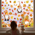 Pedel Fall Gnome Window Clings 93Pcs Thanksgiving Autumn Leaves Decals by Deal US