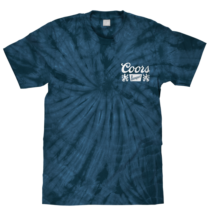 Coors Banquet Beer Logo T-Shirt - Navy Spider Tie Dye by Tee Luv