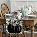 Artoid Mode Pumpkin Leaves Darkness Flower Fall Table Runner Black 13x36 Inch by Deal US