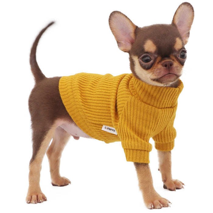 LOPHIPETS Small Dog Turtleneck Sweater Teacup Chihuahua Yorkie Yellow Size XXS by Deal US