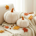Yookeer 2 Pcs Velvet 3D Pumpkin Throw Pillows White 7''+11'' by Deal US