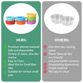 9Pcs Silicone Reptile Feeding Dish Set, Colorful Small Animal Bowls with 2 Silicone Spoon for Reptile Tanks, Practical Crested Gecko Tank Accessories for Small Pet