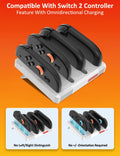 Eastfine Retro Style Nintendo Switch 2 Joy-Con Charger Station LED White Red by Deal US