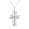 .925 Sterling Silver Prong-Set Diamond Accent Bold Cross 18" Pendant Necklace (I-J Color, I1-I2 Clarity)