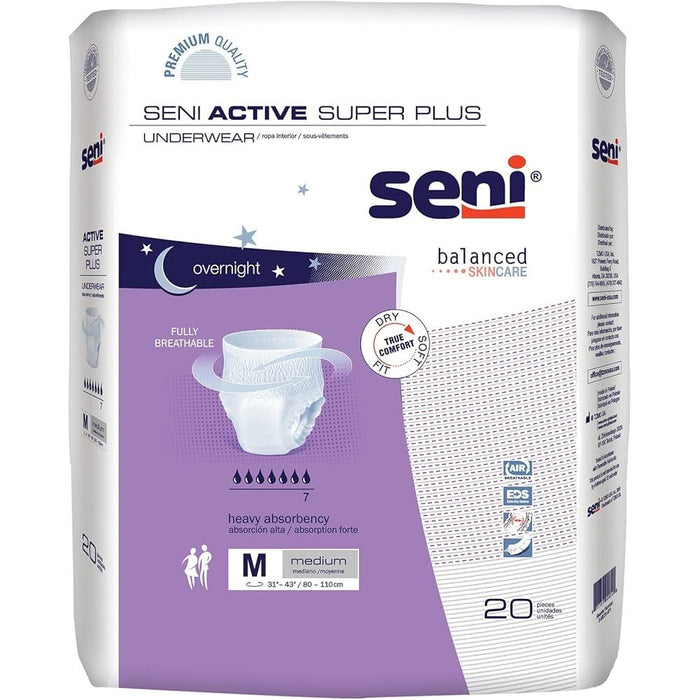 Seni Active Super Plus Protective Underwear, Small (88 Count Case) by Pasteur Pharmacy