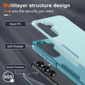 Military-Grade Shockproof Case for Samsung Galaxy S25 FE with Screen Protector Camera Cover Mint Green by Merch Section