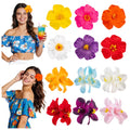 PCTCSHQ 12Pcs Hawaiian Flower Hair Clips for Women, Hibiscus Hair Clips Artificial Flower Hairpins Boho Hair Accessories for Women Girls Vacation Beach Party