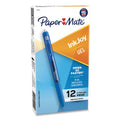 Paper Mate InkJoy Gel Pen, Retractable, Medium 0.7 mm, Blue Ink, Blue Barrel, Dozen