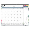 Blueline Spring Monthly Academic Desk Pad Calendar, Flora Artwork, 22 x 17, Black Binding, 18-Month (July to Dec): 2022 to 2023
