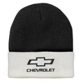 Chevrolet Bowtie Beanie - White and Black by Tee Luv