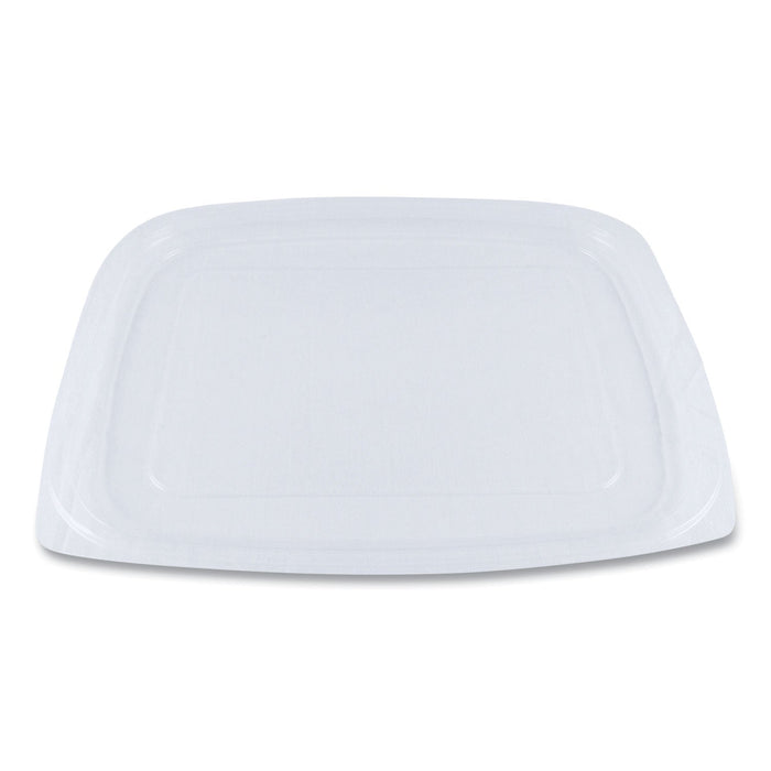 World Centric PLA Rectangular Deli Container Lids, 6.5 x 7.5 x 0.3, Clear, Plastic, 600/Carton