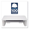 Quartet Adjustable Height Desktop Glass Monitor Riser with Dry-Erase Board, 14 x 10.25 x 2.5 to 5.25, White, Supports 100 lb