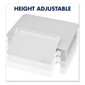 Quartet Adjustable Height Desktop Glass Monitor Riser with Dry-Erase Board, 14 x 10.25 x 2.5 to 5.25, White, Supports 100 lb
