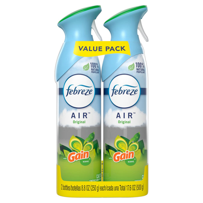 Febreze AIR, Gain Original, 8.8 oz Aerosol Spray, 2/Pack