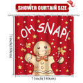 QIONG MENG Gingerbread Christmas Shower Curtain Fabric 71x71 Inch with Hooks by Deal US