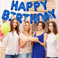 PIGETALE 16in Royal Blue Happy Birthday Balloon Banner 13pcs Aluminum by Deal US