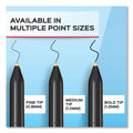 Paper Mate Write Bros. Ballpoint Pen, Stick, Fine 0.8 mm, Black Ink, Black Barrel, Dozen