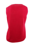 Kasper Womens Embellished Scoop-Neck Shell by Vanessa Jane