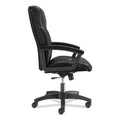 HON HVL151 Executive High-Back Leather Chair, Supports Up to 250 lb, 17.75" to 21.5" Seat Height, Black