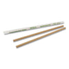 World Centric Sustainable Kraft Paper Straws, Wrapped, 8", Natural, 6,000/Carton