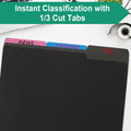 pmybupo 18-Pack Black Letter Size File Folders 1/3 Cut Tab Paper by Deal US
