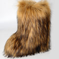 Valpeak Women's Snow Boots Knee High Flat Heel Faux Fur Natural Size 9 by Deal US