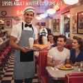 Generic 4pcs 1950s Hot Dog Vendor Halloween Costume Black Size Tall by Deal US