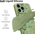 Cute Floral Pattern Case for iPhone 13 Pro Green Slim Silicone by Merch Section