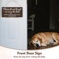 YEWANG Do Not Ring Doorbell Sign Wooden 12x6 Inch Brown with Ropes by Deal US