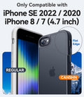 Matte Case for iPhone SE 3/2 2022/2020 4.7" Military Drop Certified Frosted Black by Merch Section
