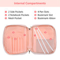 VICUTU Bible Cover Case for Women with Handle Pink Soft Quilted Carrying Bag by Deal US